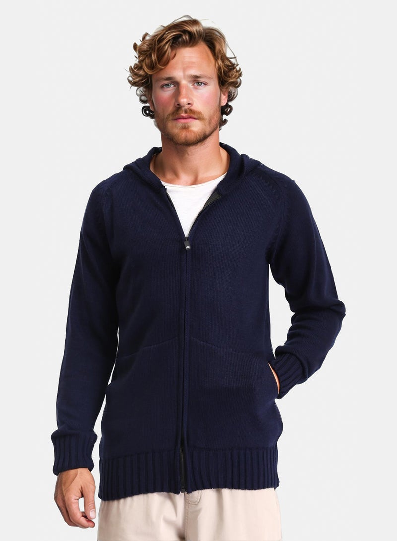 Ravin Men Zip-Up Knit Cardigan - Image 1